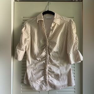 cream button up blouse XS